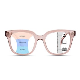 ZESAKER Progressive Multifocus Reading Glasses for Women Men Oversized Anti Blue Light Blocking Readers Square Eyeglasses (LBrown 1.5)