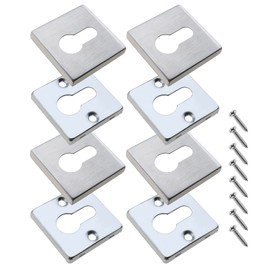 EMSea Key Escutcheon Cover Door Fitting Square Stainless Steel 53 x 53 x 0.9 mm 4 Pairs