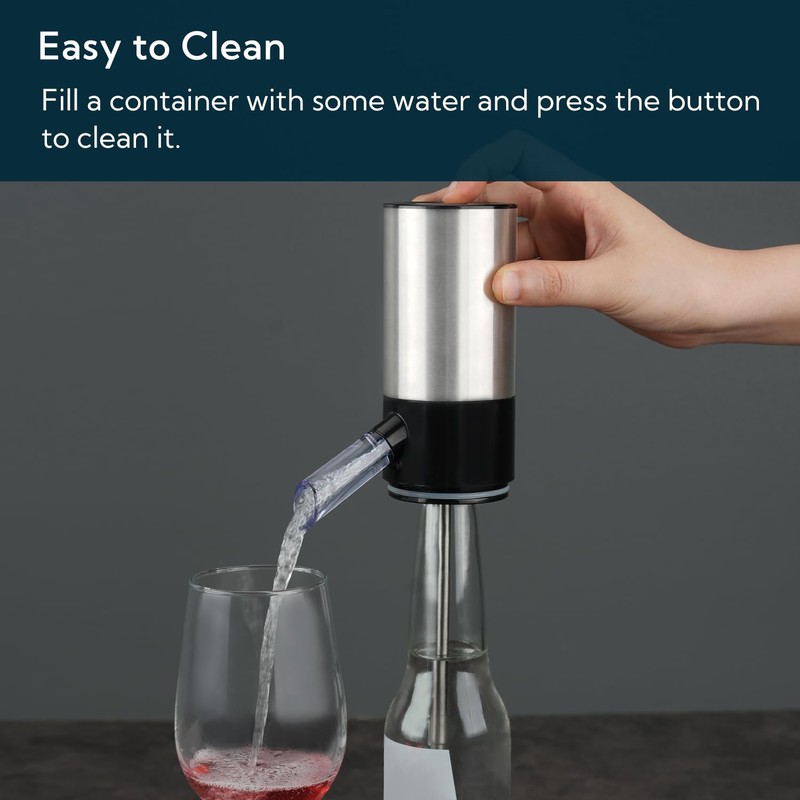 KITCHENDAO Rechargeable Electric Wine Aerator Dispenser and Wine Saver Pump,