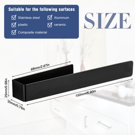 Rierousy Spüllappenhalter, Spültuchhalter Schwarz, Spültuchhalter Selbstklebend im Spülbecken und Wand, Lappenhalter Spülbecken Kann als Küchen Organizer