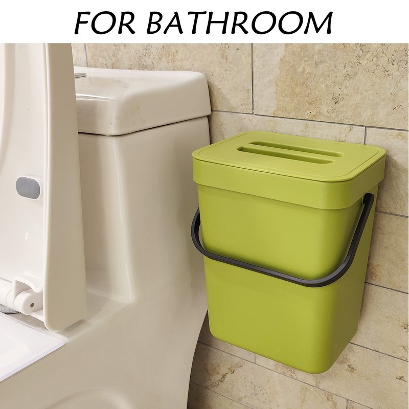 stonespace Small Kitchen Trash Can with Lid, Compost Bin Indoor