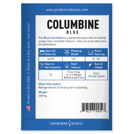 Gardeners Basics, Blue Columbine Seeds for Planting (Aquilegia Seeds) - Beautiful Blue Perennial Flower to Plant in Your Flower Garden Open Pollinated, Non-GMO