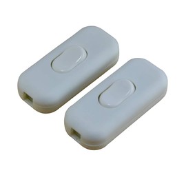 Cord Switch AC 250V 6A On/Off Rocker Switch Table Lamp Desk Light Switch, White (2 Pack)