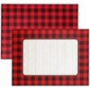 Iconikal 2-Sided Disposable Paper Place Mats, Red Buffalo Plaid and