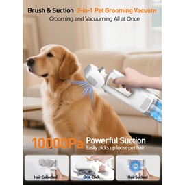 itutn Dog Vacuum For Shedding Grooming, Pet Grooming Vacuum For Dogs Cat, Vacuum Pet Hair Remover Tool with Slicker Deshedding Dog Brush for Shedding Dematting Comb Kit