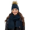 Vivisence Elegant Women’S Winter Set Classic Style Hat with Pom-Pom