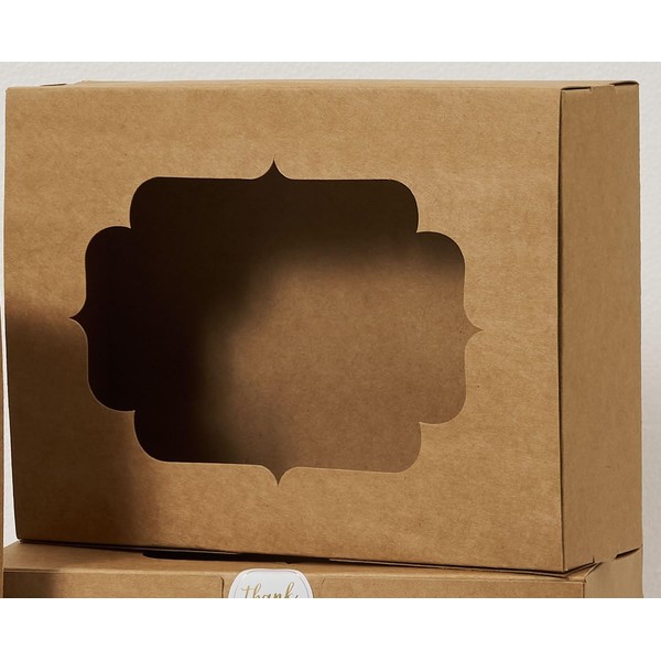 Shallive 24 Pcs Bakery Boxes 8-In with Windows, Cookie Boxes