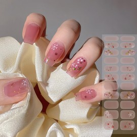 Snowflakes Gel Nail Strips Christmas Nail Polish Strips Self-Adhesive Snowflakes Full Wraps Nail Stickers Xmas ail Art Design Stickers for Women and Girls Winter Nail DIY Nail Art Decoration Kit