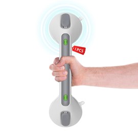 Grab Bars for Seniors, 12 Inch Grab Rail Shower No Drilling Grab Bars for Bathroom, Grab Rail with Suction Cup, Shower Handle, Suction Cup, Mobile Grab Rail Bathroom with Suction Warning for Seniors