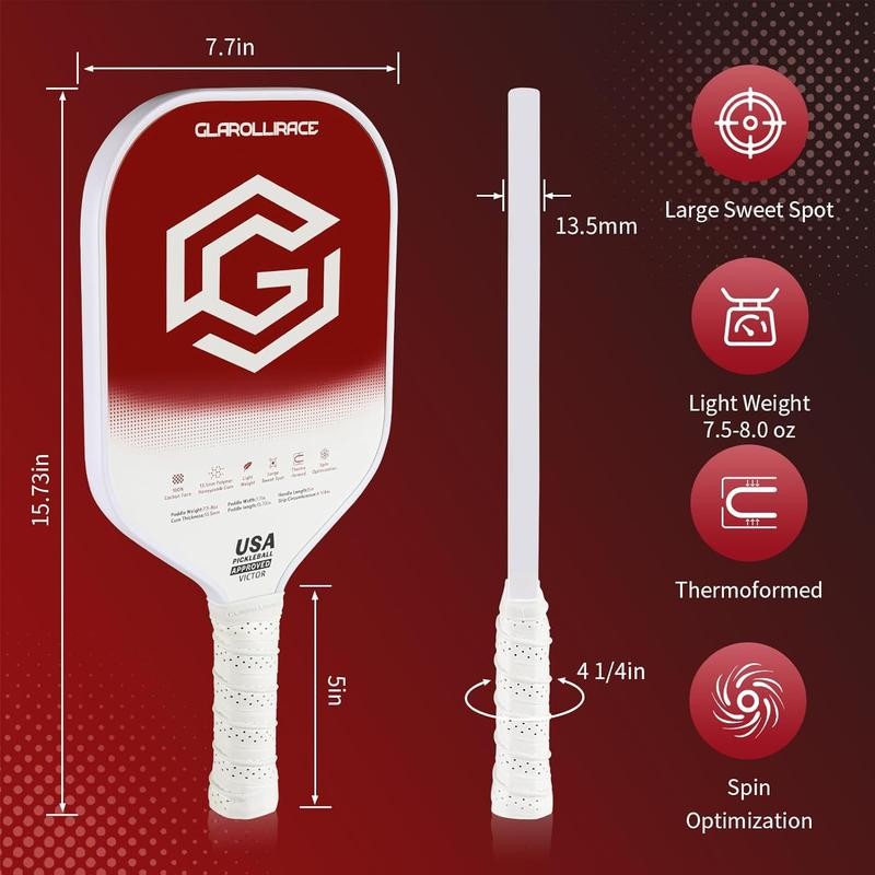 Glarollirace Carbon Fiber Pickleball Paddle - USAPA Approved - T700