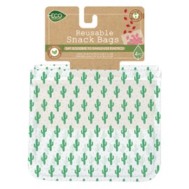 EcoLogical Reusable Snack Bags, Sustainable Kitchen Accessory, Zero-Waste Lunch Set, 4 pack, Printed