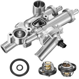 BDFHYK 902-319 Upgrade Aluminium Coolant Thermostat Housing Assembly Compatible with 200 Sebring Avenger Caliber Journey Compass Patriot 1.8L 2.0L 2.4L Replace 4884571AB 06508355AA