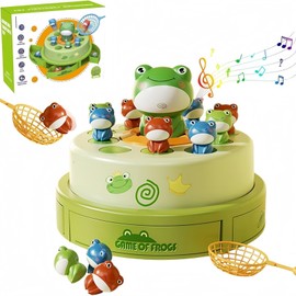 Frog Game Pop Up Game from 3 4 5 6 Years, Children's Toy Music Rotating Board Games from 3 Years, Motor Skills Toy, Family Game for Boys and Girls