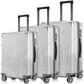 GigabitBest 3 Pieces Luggage Protector Covers Suitcase Cover Protector PVC Luggage Case Luggage Covers