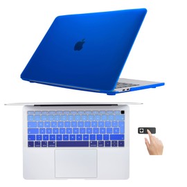 TECHNA Kit de Protección 3 en 1 para MacBook Air 13 Retina Model A2179 / A2337 M1 Carcasa Case Azul Fuerte + Protector Skin Cover Cubierta de Teclado en ESPAÑOL Azul Degradado + Webcam Cover AntiSpy