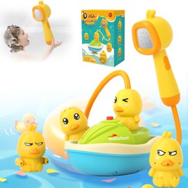 Badewannenspielzeug ab 1 2 3 4 Jahr,Ente Elektrisches Baby Badespielzeug Wasserspielzeug Kinder mit Duschkopf Badewannen,Kinder Wasser Dusche Badespielzeug,Wasserspielzeug für Neugeborene/Kleinkind
