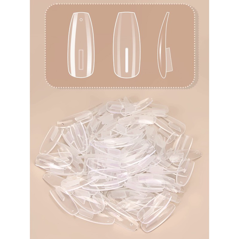 Yokilly 200 Pieces Replacement Nail Tips, Clear Nail Practice Hand