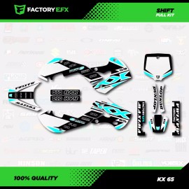 Factory EFX White & Cyan Shift Racing Graphics Kit fits Kawasaki 00-24 Kx65 Kx 65 Decal