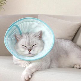 BSITSSS Moden Cat Collar, Breathable Cat Collar, Soft Collar for Cats, Cat Collar Protection from Licking, Cat Collar for Pet Recovery, Scratching After Surgery (M|Blue)