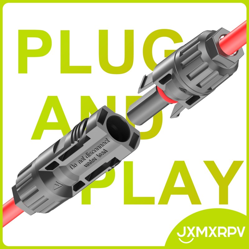 JXMXRPV Solar Extension Cable 10Ft 10AWG, Solar Wire with Tool-Free