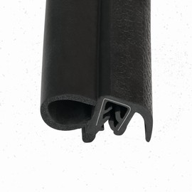 Door Trim Seal with Internal Rubber Flange 45/64" Bulb Diameter X 0.039"-17/64" Grip Range X 21/32" U Height (10 Feet)