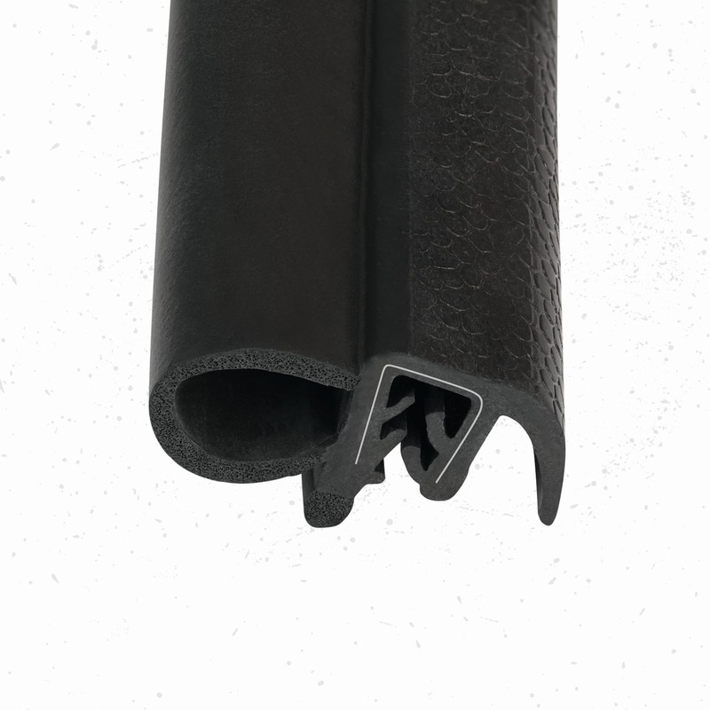 Door Trim Seal with Internal Rubber Flange 45/64" Bulb Diameter