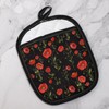 Red Poppy Flower Pot Holder California Poppies Oven Mitt Wildflower
