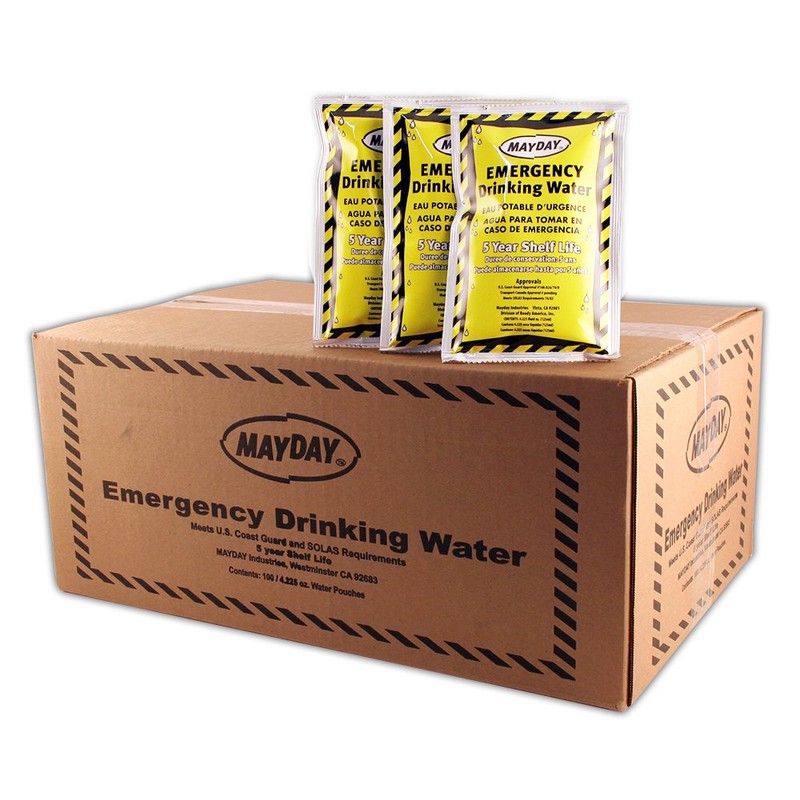 Mayday Pouch Water, Coast Guard Emergency Water, 5-Year Shelf LIfe,
