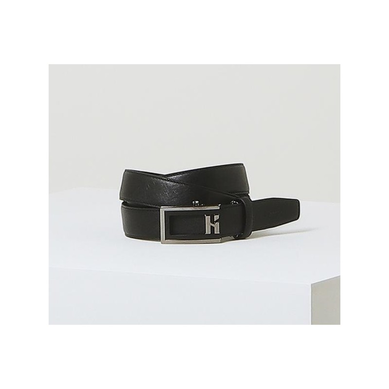 Hazzys (대전신세계)블랙 버클장식 소가죽 자동벨트 HJBE5E775BK (Shinsegae Daejeon) Black Buckle
