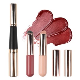 VYNYJOAN 2Pcs Silicone Lip Brush and 1Pcs Dual Ended Silicone Lip Brush with Lid, Jelly-like Lip Makeup Brush Reusable Makeup Tool for Lip Gloss, Blush, Concealer