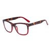 Eyekepper Readers Square Large Lenses Spring-Hinges Reading Glasses Women Tortoise/Red