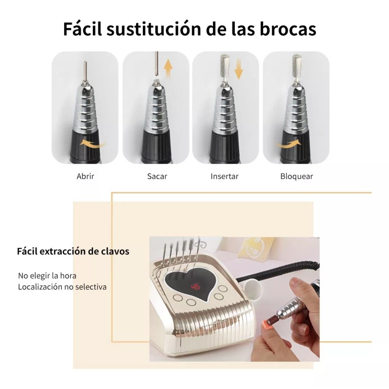 Navamtki Torno Pulidor De Uñas Con Pedal De 45000 Rpm