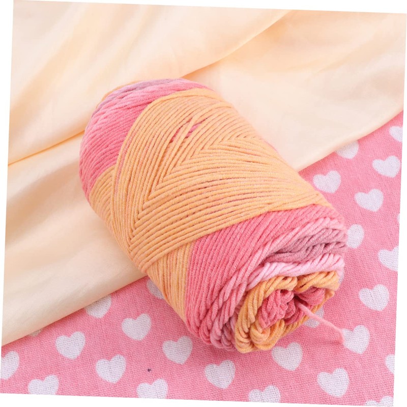 TEHAUX 1roll Rainbow Woolen Yarn Thick Knitting Yarn for DIY