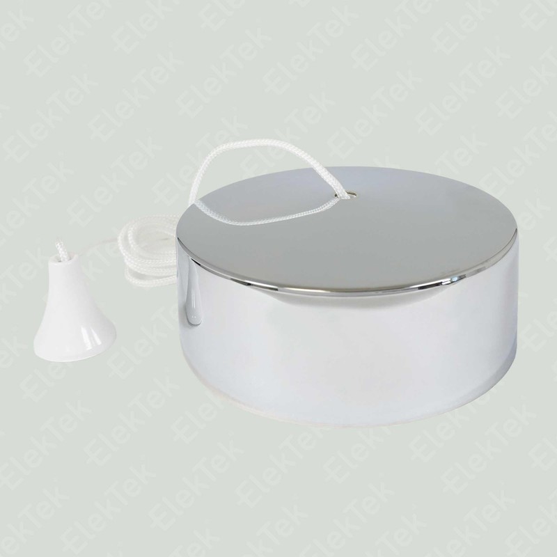 ElekTek Light Pull Switch Chrome Plated Steel Cover with Cord