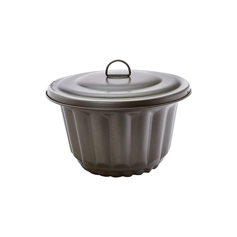 Staedter Water Bath Shape with Lid, Silver, 20 x 14