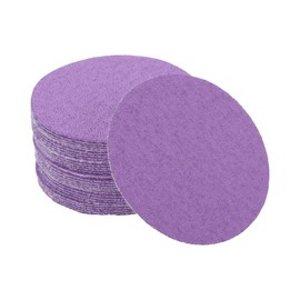 INFINAUTO Sanding Discs, 3inch 80 Grit Automotive Repair Round Hook and Loop Sandpaper Polyester Film Purple, 32 Pcs