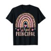 School Principal Rainbow Leopard Funny School Principal T-Shirt