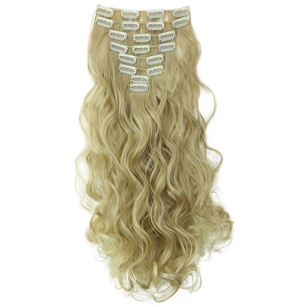 Prettyshop XXL Heat-Resistant Smooth Clip-In Hairpiece Extensions 60 cm Set