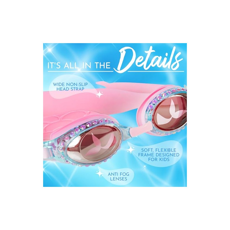 Swimming Goggles For Girls - Mermaid Kids Swim Goggles By