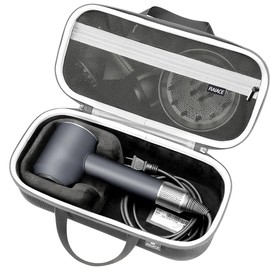 RAIACE Hard Storage Case Compatible with dyson Hair Dryer, Travel Carrying Bag. (for sale is case only). - Black+Gray (Black+Gray)