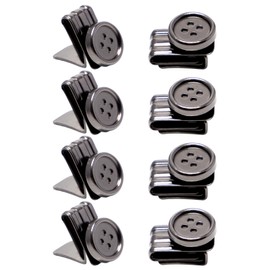 Neikafan Braces Button Clips, Pack of 8 Strap Buttons, No Sewing Button, Clip-On Buttons for Braces Buttons, End Clip, Adjustable Strap Buttons for Jeans, Braces Button Clips