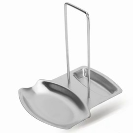 Lid and Spoon Rest Pan Pot Cover Lid Rack Pan Cover Soup Spoon Rest 304 Stainless Steel Pot Lid Kitchenware Rack Organizer Shelf for Kitchen Stove Countertop