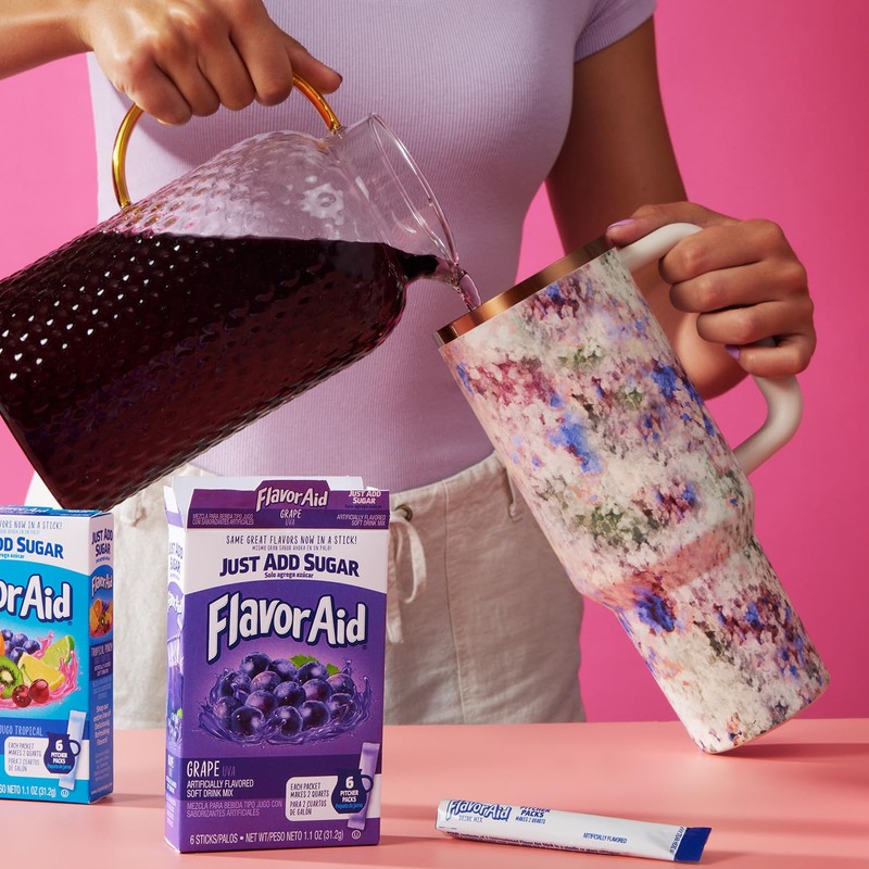 Flavor Aid Grape Unsweetened Drink Mix Pitcher Packets, 2 Quart