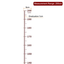 sourcing map Growth Chart 200cm Metric Height Chart Ruler Wall Decor with Marker Pen, Brown