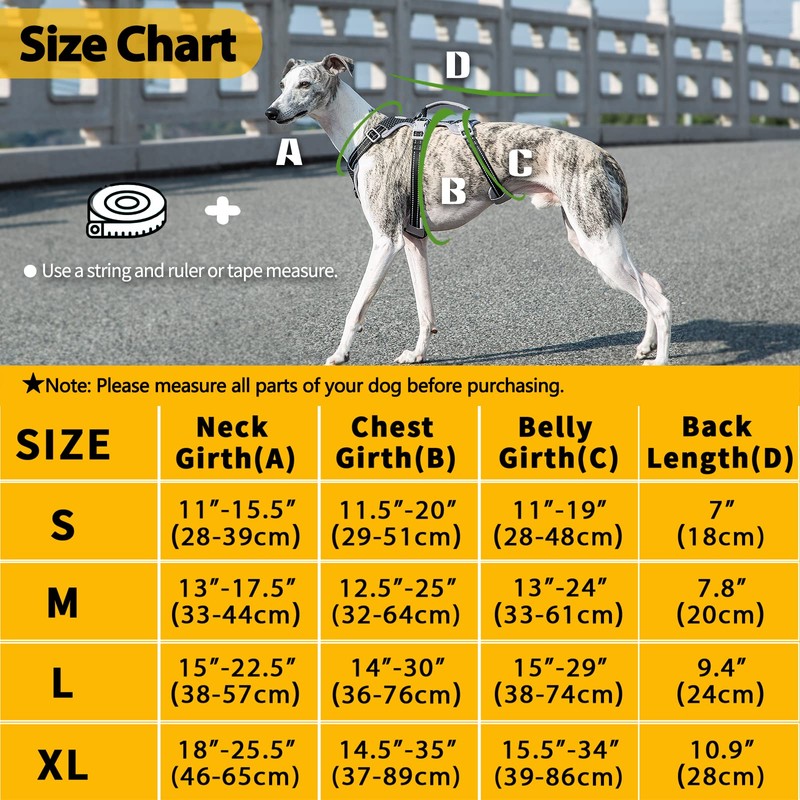 Huntboo Escape Proof Dog Harness, No Pull Reflective Harness with