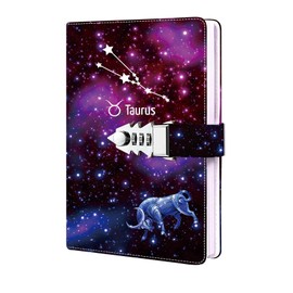Constellation Diary with Lock, Diary for Women, Men, Girls, Boys, Teenagers, Children, Refillable Password Notebook, Best Birthday, Christmas, Size A5 (21 x 15 cm)