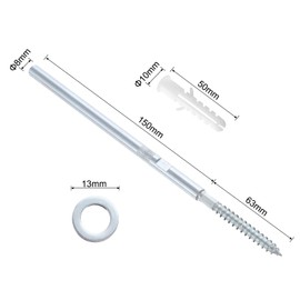 QUARKZMAN Pack of 6 Floating Shelf Brackets Metal Hidden Shelf Brackets 8 x 150 mm (0.3 x 5.9 Inch) Invisible Shelf Brackets with Screws for Floating Wooden Shelves