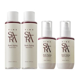 Time Sara Anti-Aging Snail Snail Toner 150ml x 2 + Ampoule x 100ml x 2 / 타임사라 안티에이징 스네일 달팽이 토너150ml2개+앰플100ml2개