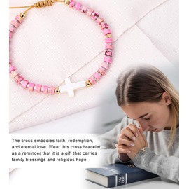 TAGOMEI Christian Gifts for Women Inspirational Religious Gifts Cross Bracelet for Women Easter Basket Stuffers for Teens Baptism Gift Faith Confirmation First Communion Birthday Gift