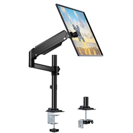 WALI Single Monitor Arm 13-32 Inch, Single Monitor Mount, Vesa Desk Mount up to 19.8lbs Gas Spring Arm with Clamp, VESA 75x75mm or 100x100mm Compatibility(GSDM001), Black